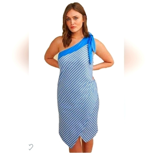 Glamour X Lane‎ Bryant Blue and White Dress Size